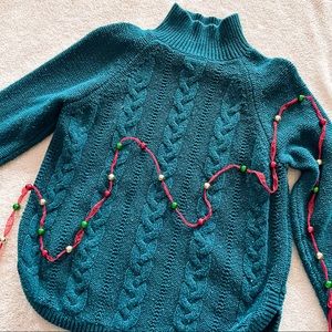 Loft / Teal Green Speckled Sweater